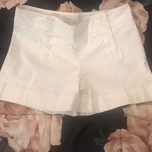 Express White Button Up Shorts